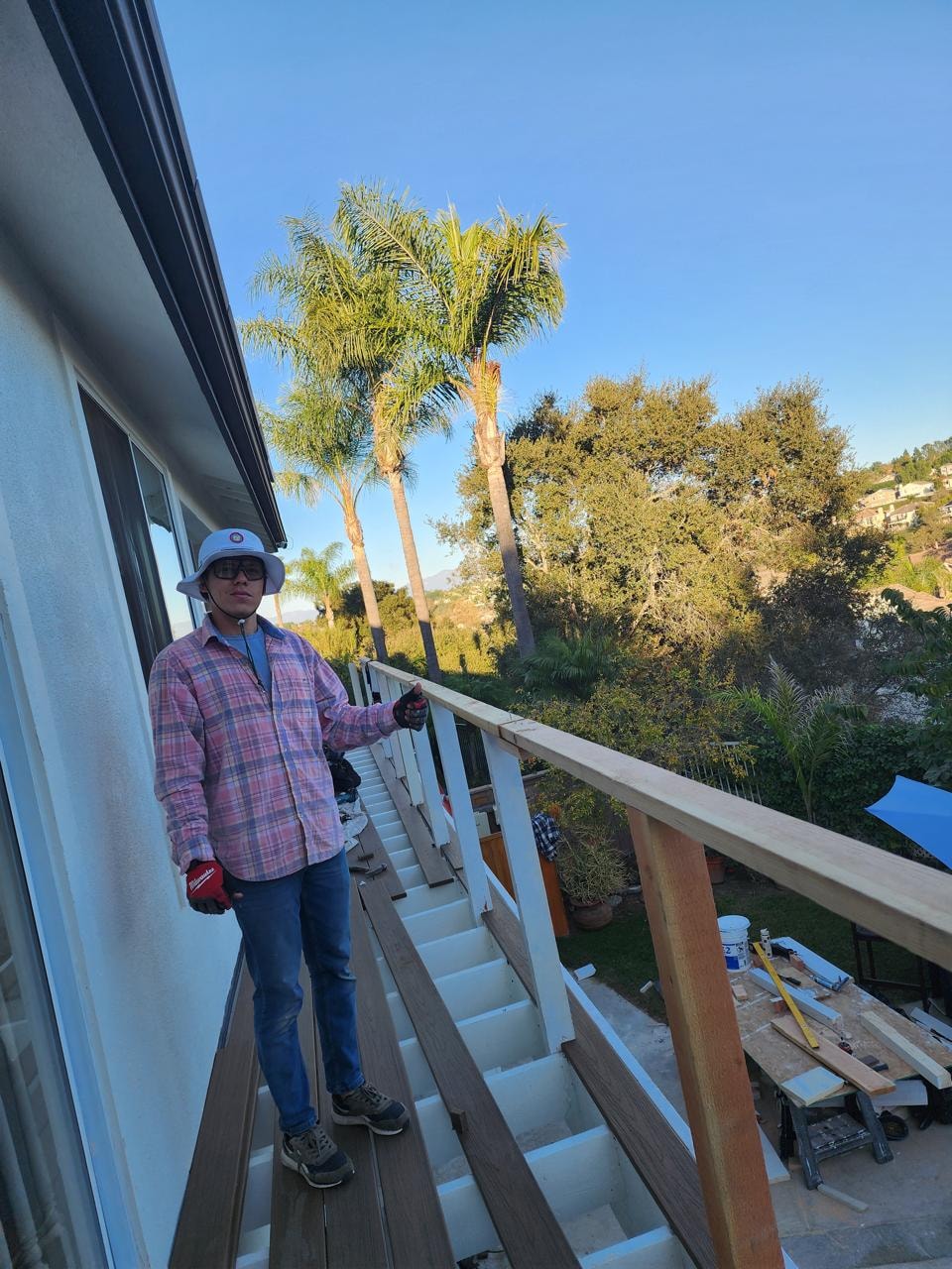 Deck Build — Hillside Home with Palm Tree Views