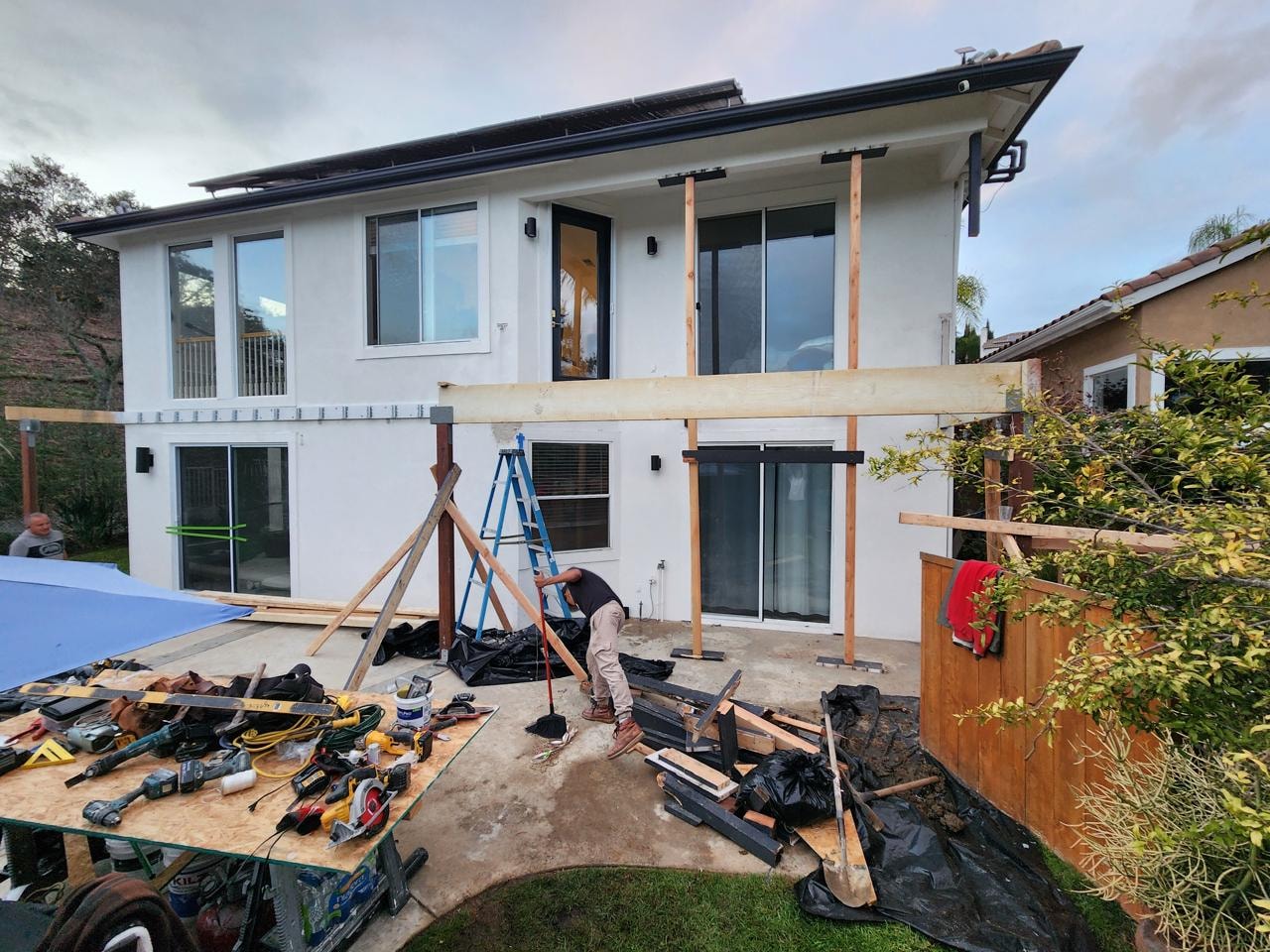 Deck Framing — Modern Two-Story Home