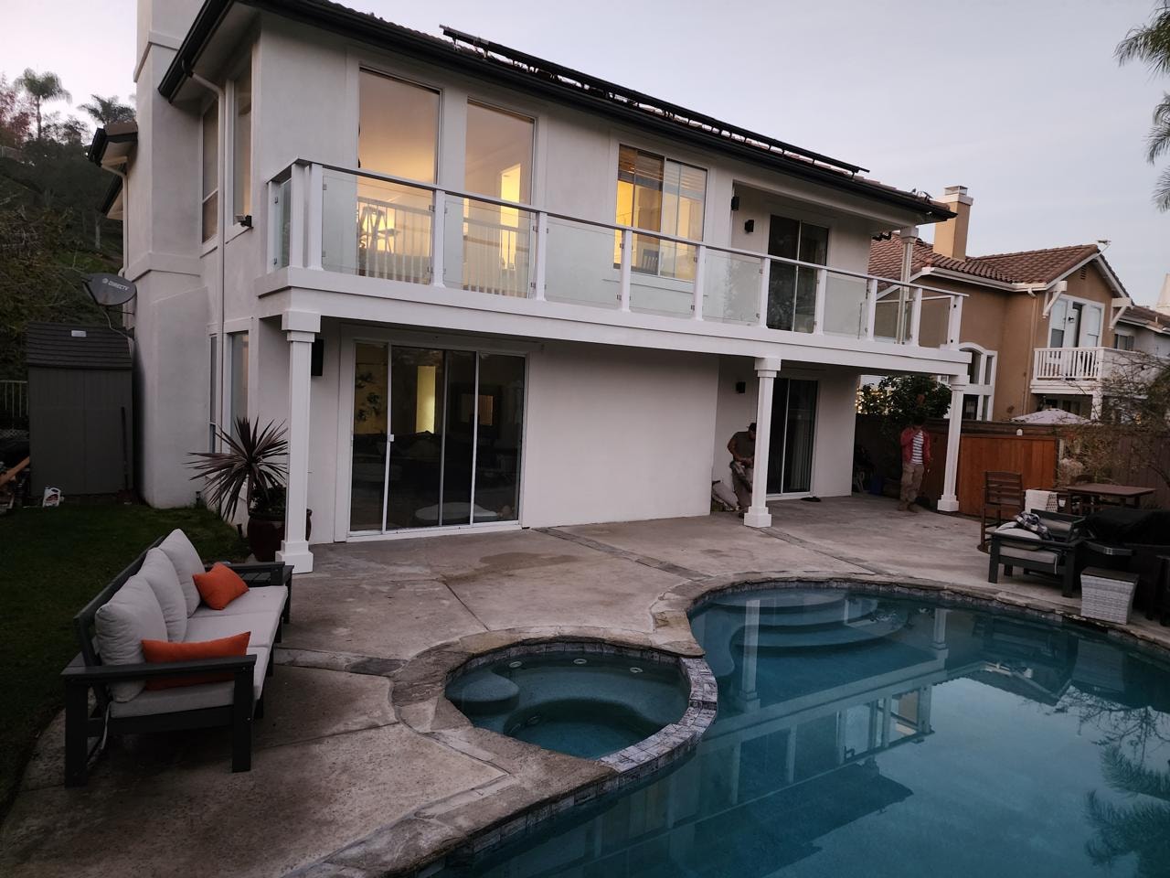 Second-Story Deck — Completed with Pool View