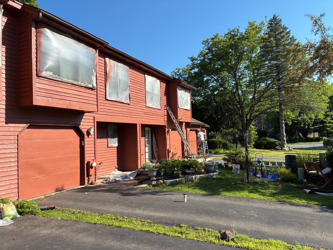 Exterior Painting — Red House Front