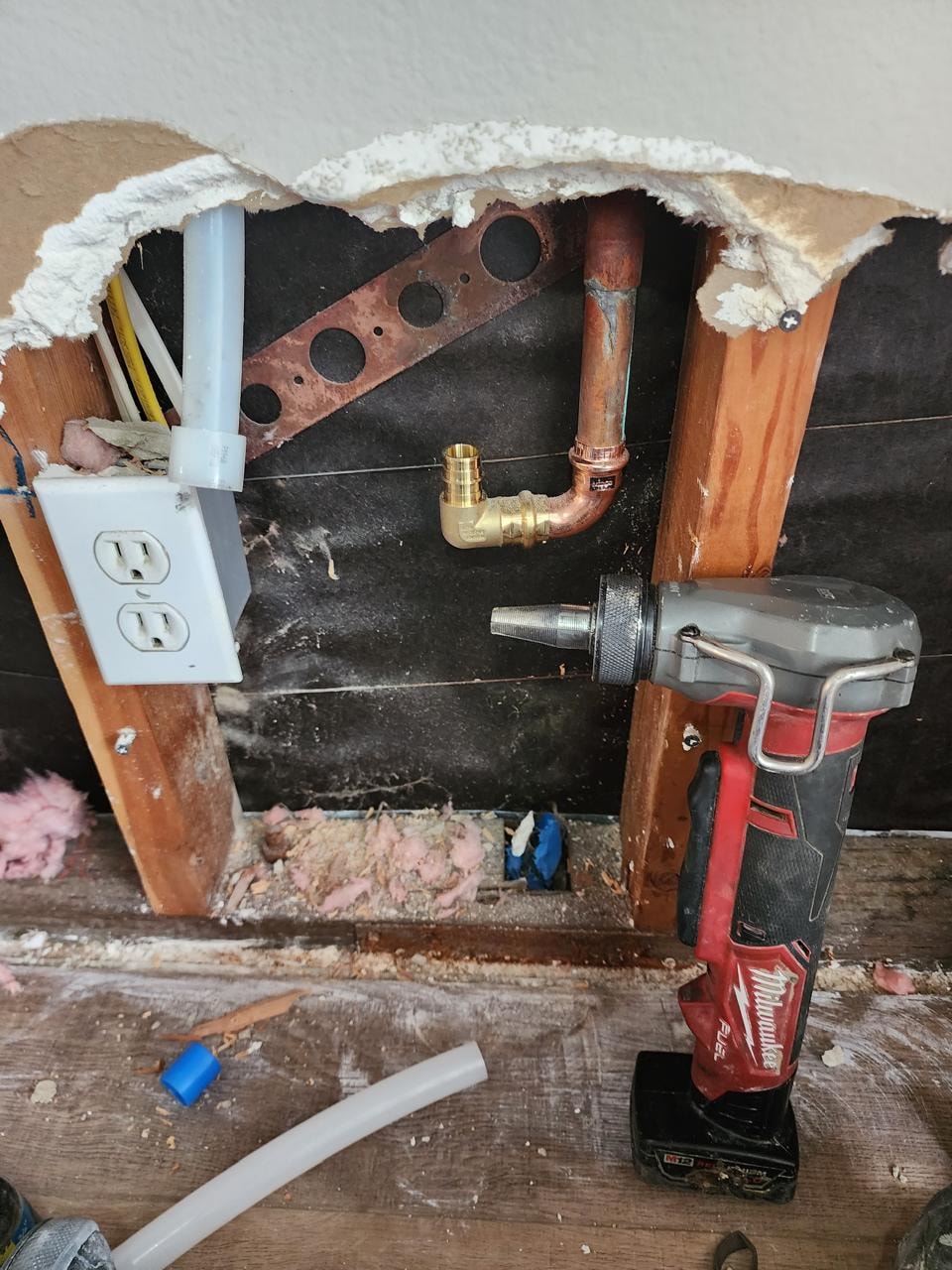 Copper to PEX Reroute — Transition Fitting