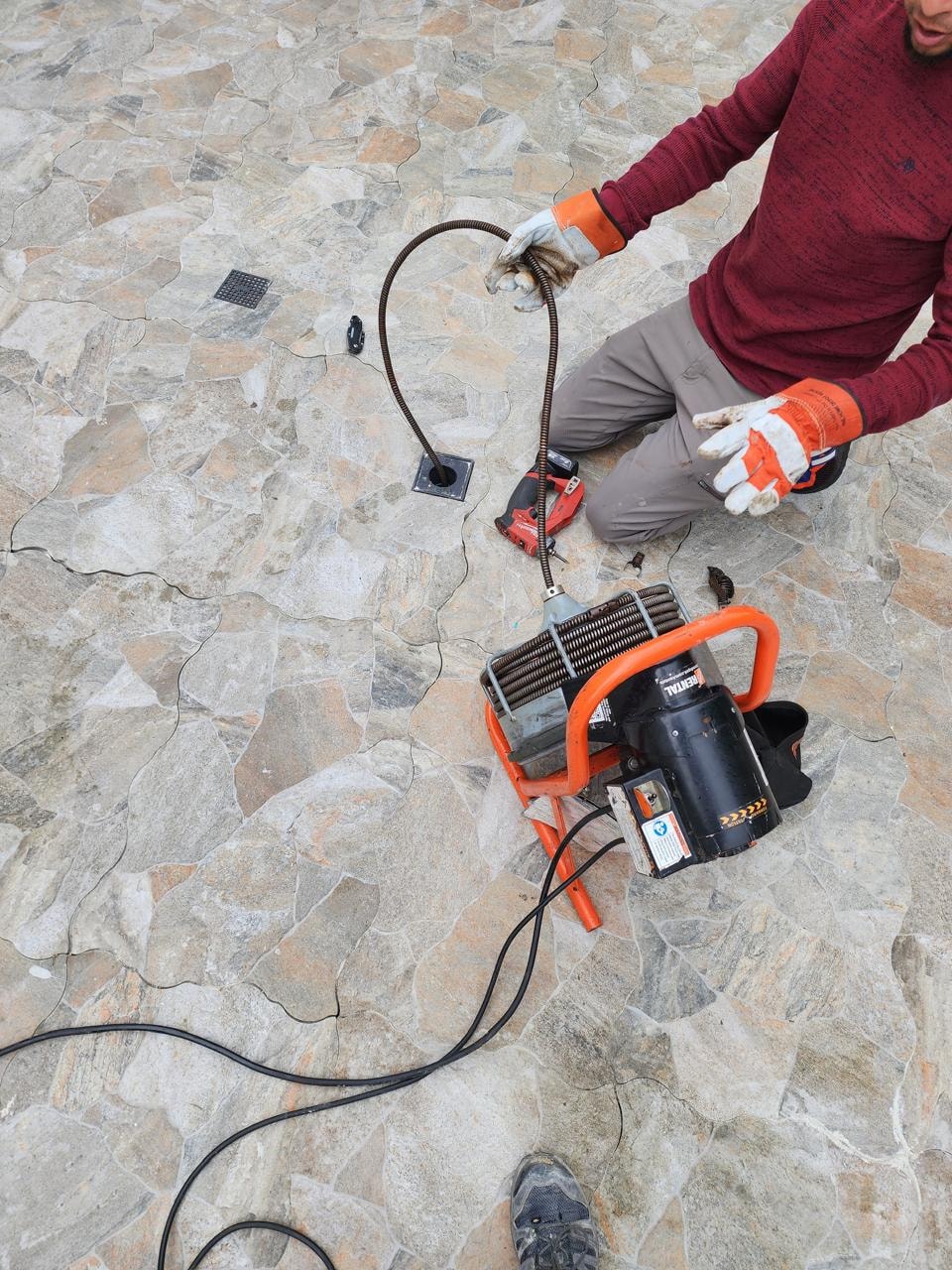 Drain Cleaning — Stone Patio