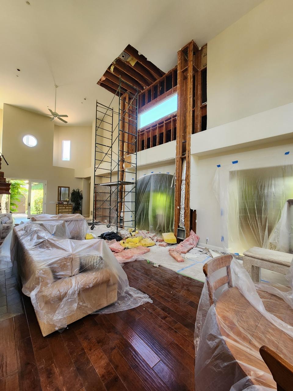 Roof Leak — Demolition & Drywall Repair