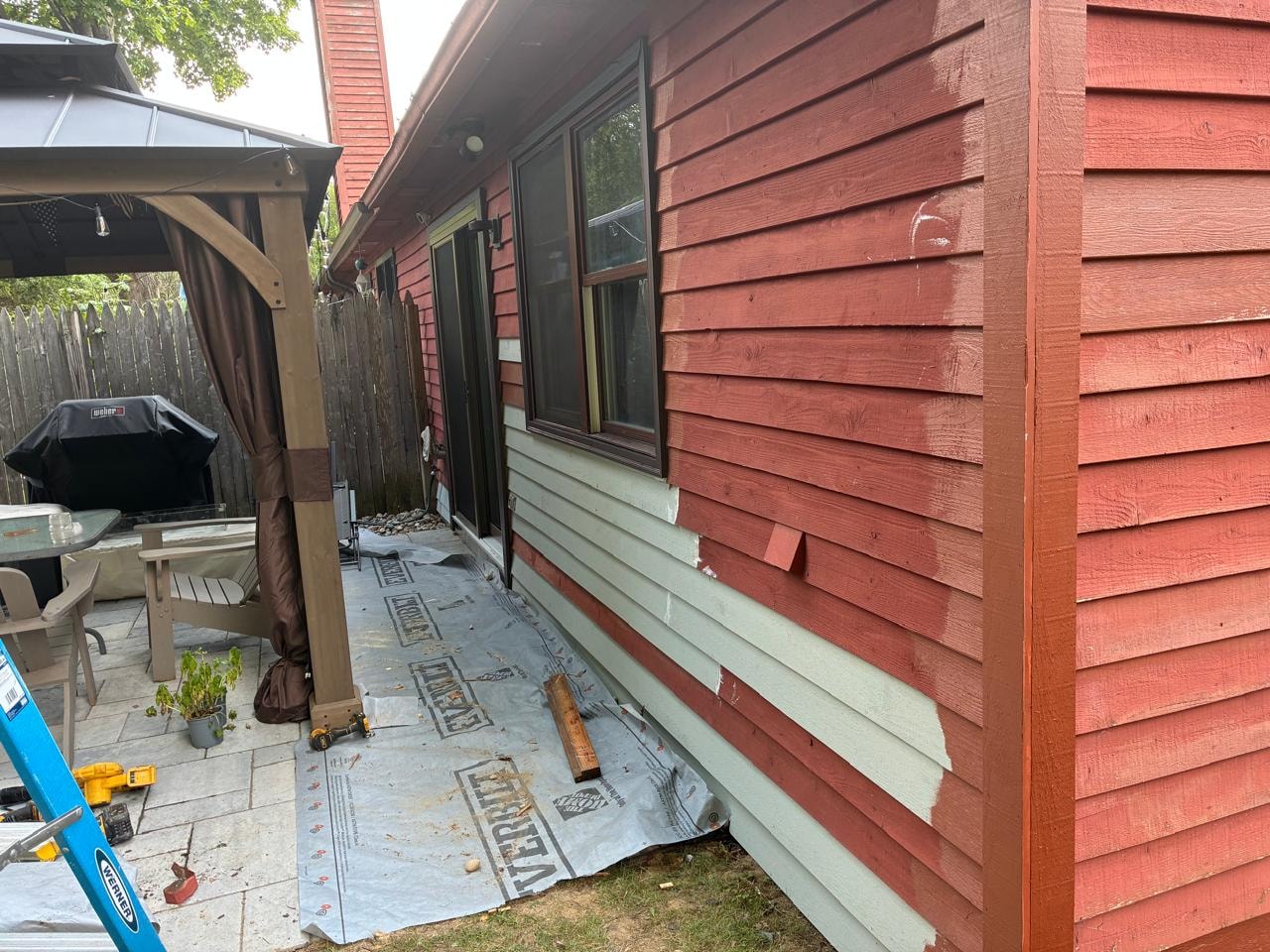 Red Siding — Side & Patio